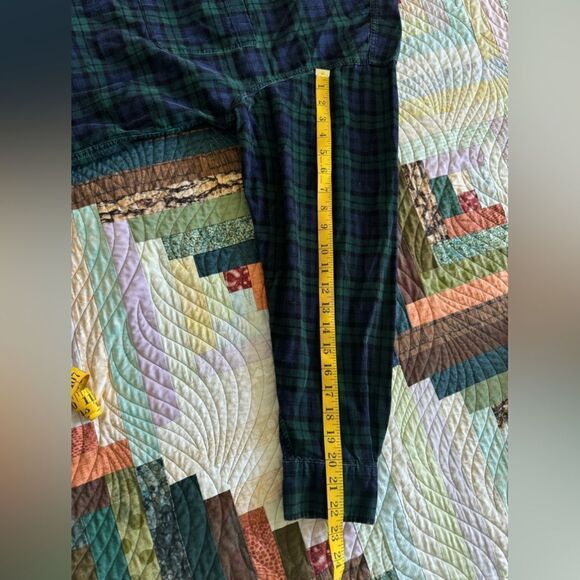 Green and Blue plaid button front shirt XL retro vintage cotton blend comfy - Picture 9 of 9